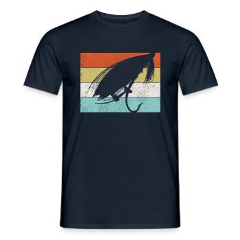 Pêche à la mouche - Vintage Pêche Cadeau - T-shirt homme - marine - Devant - AI Model Male 178 light (178cm)
