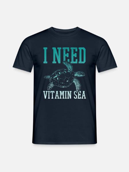 Vintamin Sea - Schildkröte Tauchen Geschenk - Männer T-Shirt - Navy