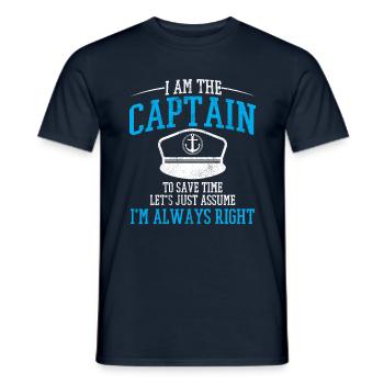 Capitaine - capitaine maritim voile cadeau drôle - T-shirt homme - marine - Devant - AI Model Male 178 light (178cm)