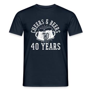 40. Geburtstag - Bier Geschenk Lustig - Männer T-Shirt - Navy - Vorne - AI Model Male 178 light (178cm)