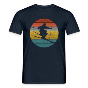 Ski Vintage Freestyle Freeski Geschenk - Männer T-Shirt - Navy - Vorne - AI Model Male 178 light (178cm)