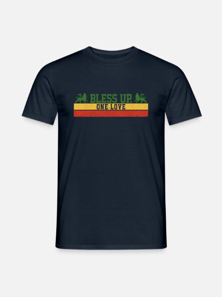 One Love - Jamaica Reggae Musik Rastafari - Männer T-Shirt - Navy