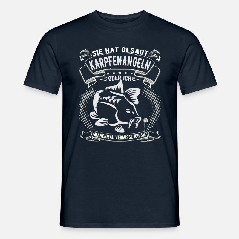 Karpfen angeln oder ich - Männer T-Shirt - Navy