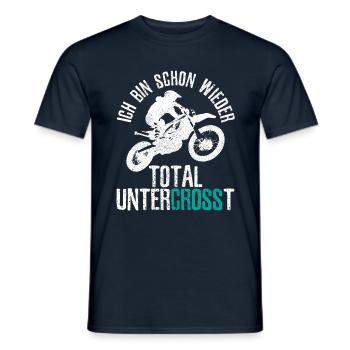 Motocross Enduro Untercrosst Motorrad Geschenk - Männer T-Shirt - Navy - Vorne - AI Model Male 178 light (178cm)