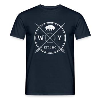 Wyoming - Men's T-Shirt - navy - Front - AI Model Male 178 light (178cm)