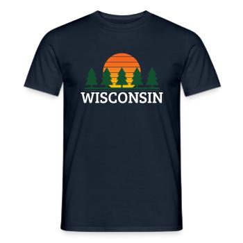 Wisconsin vintage nature souvenir - Men's T-Shirt - navy - Front - AI Model Male 178 light (178cm)