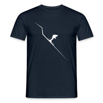 Cadeau skieur ski alpin freeski - T-shirt homme - marine - Devant - AI Model Male 178 light (178cm)