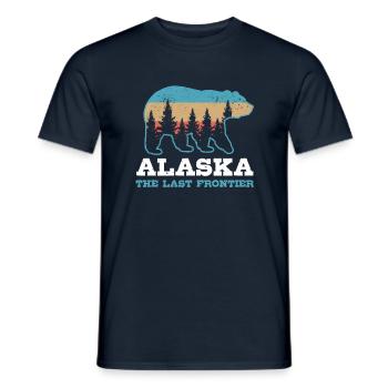 Alaska vintage grizzly bear nature souvenir - Men's T-Shirt - navy - Front - AI Model Male 178 light (178cm)