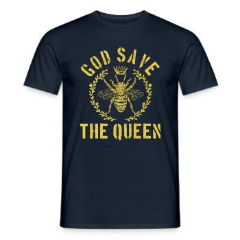 God Save The Queen Bee Apicultor Funny Gift - T-shirt homme - marine - Devant - AI Model Male 178 light (178cm)