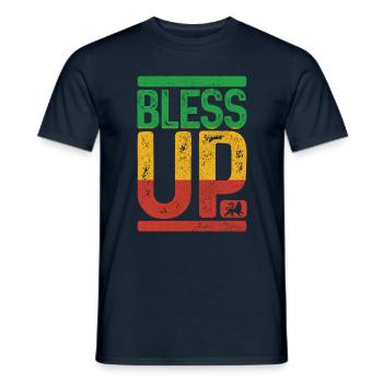 Bless Up Rastafarian Rasta Reggae Music Gift - Men's T-Shirt - navy - Front - AI Model Male 178 light (178cm)