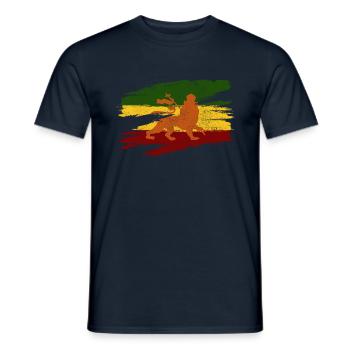 Lion Of Judah Reggae Music Rastafarian Rasta - Men's T-Shirt - navy - Front - AI Model Male 178 light (178cm)