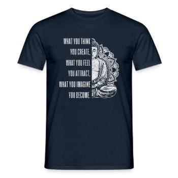 Bouddha bouddhisme sort yoga bouddhiste cadeau - T-shirt homme - marine - Devant - AI Model Male 178 light (178cm)