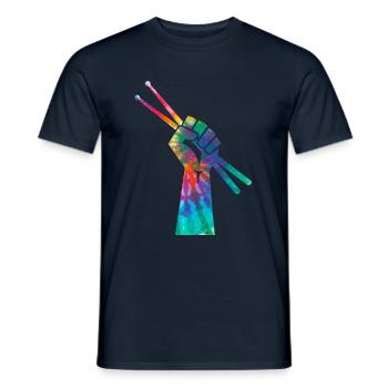 Drummer drums vintage drummer gift - Men's T-Shirt - navy - Front - AI Model Male 178 light (178cm)