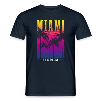 Miami Beach en Floride - T-shirt homme - marine - Devant - AI Model Male 178 light (178cm)