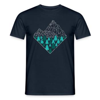 Berge Wald Wandern Camping Klettern Mountainbike - Männer T-Shirt - Navy - Vorne - AI Model Male 178 light (178cm)