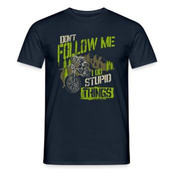 Downhill Mountainbike Spruch MTB - Männer T-Shirt - Navy - Vorne - AI Model Male 178 light (178cm)