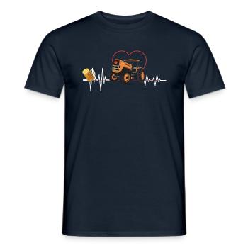 Agriculteur agricole Rancher Drive Heart Beer Tractor - T-shirt homme - marine - Devant - AI Model Male 178 light (178cm)