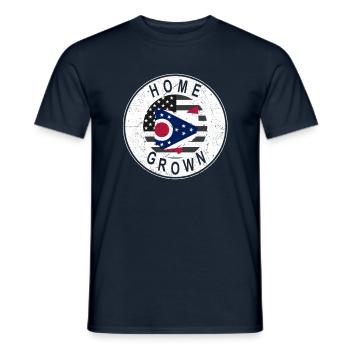Land Map America US Flag Home Grown Ohio - Men's T-Shirt - navy - Front - AI Model Male 178 light (178cm)