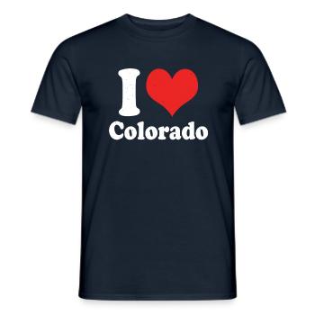 America Citizen US State Love I Heart Colorado - Men's T-Shirt - navy - Front - AI Model Male 178 light (178cm)