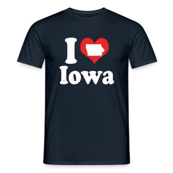 America Citizen US State Love I Heart Iowa - Men's T-Shirt - navy - Front - AI Model Male 178 light (178cm)