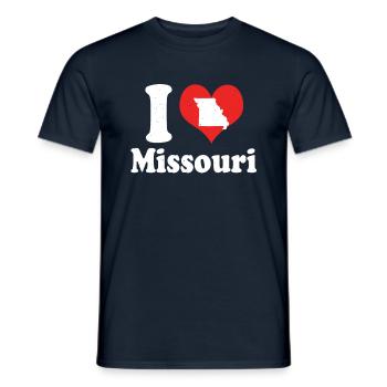 America Citizen US State Love I Heart Missouri - Men's T-Shirt - navy - Front - AI Model Male 178 light (178cm)