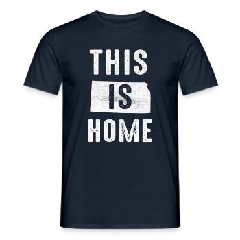 Map America US State Flag This Home Kansas - Men's T-Shirt - navy - Front - AI Model Male 178 light (178cm)