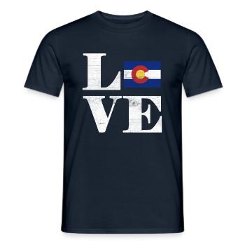 Fière Amérique Carte terrestre de l’État Amour Colorado - T-shirt homme - marine - Devant - AI Model Male 178 light (178cm)
