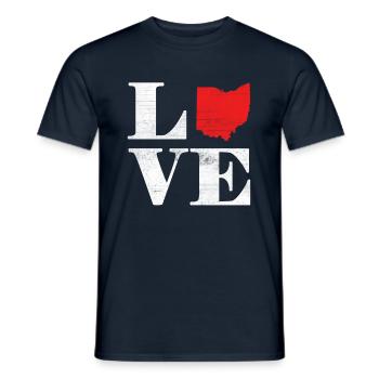 Fière Amérique Carte terrestre de l’État Amour Ohio - T-shirt homme - marine - Devant - AI Model Male 178 light (178cm)