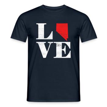 Fière Amérique Carte terrestre de l’État Amour Nevada - T-shirt homme - marine - Devant - AI Model Male 178 light (178cm)