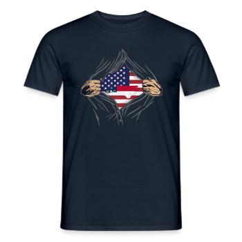 Rip Reveal America State Flag North Carolina - Männer T-Shirt - Navy - Vorne - AI Model Male 178 light (178cm)