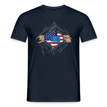 Rip Reveal America State Flag Oklahoma - Männer T-Shirt - Navy - Vorne - AI Model Male 178 light (178cm)