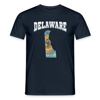 US America State Flag Land Map Delaware - Männer T-Shirt - Navy - Vorne - AI Model Male 178 light (178cm)