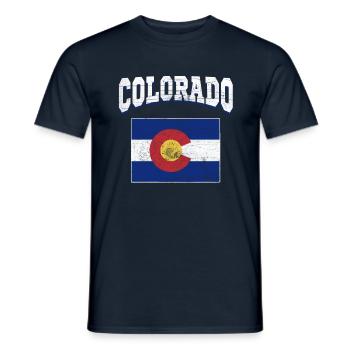 US America State Flag Land Map Colorado - Männer T-Shirt - Navy - Vorne - AI Model Male 178 light (178cm)