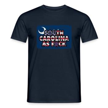 Amérique Drapeau de l’État des États-Unis Caroline du Sud - T-shirt homme - marine - Devant - AI Model Male 178 light (178cm)