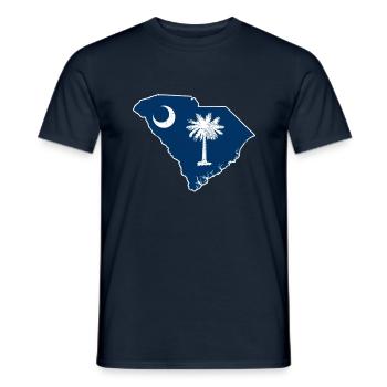 Land America US State Distressed South Carolina - Männer T-Shirt - Navy - Vorne - AI Model Male 178 light (178cm)