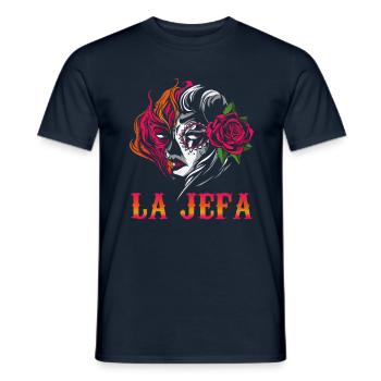 Jefa Halloween Rose Sugar Skull Muertos Dead - Männer T-Shirt - Navy - Vorne - AI Model Male 178 light (178cm)