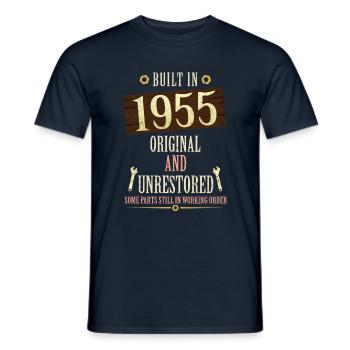 Construit dans l’original de 1955 et non restauré - T-shirt homme - marine - Devant - AI Model Male 178 light (178cm)