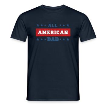 American America Dad USA Flag 4th Of July - Männer T-Shirt - Navy - Vorne - AI Model Male 178 light (178cm)