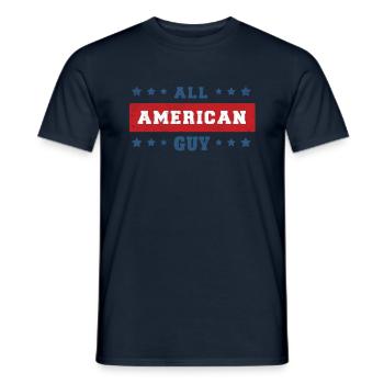 America American Guy USA Flag 4th Of July - Männer T-Shirt - Navy - Vorne - AI Model Male 178 light (178cm)