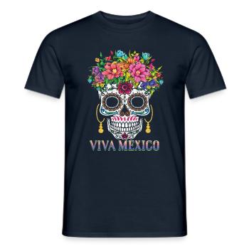 Halloween Viva Muertos Day Of Dead Sugar Bone - Men's T-Shirt - navy - Front - AI Model Male 178 light (178cm)