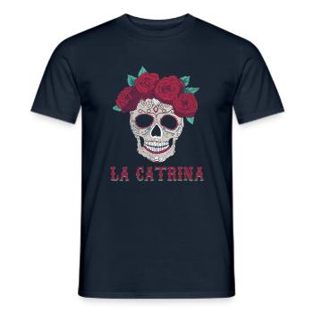 Rose Sugar Muertos Day Dead Halloween - Men's T-Shirt - navy - Front - AI Model Male 178 light (178cm)