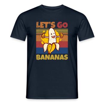 Retro Let's Bananas Funny Thumbs Banana - Männer T-Shirt - Navy - Vorne - AI Model Male 178 light (178cm)