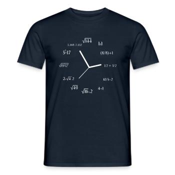 Funny Math Meme Math Equation Joke Math Clock - Men's T-Shirt - navy - Front - AI Model Male 178 light (178cm)