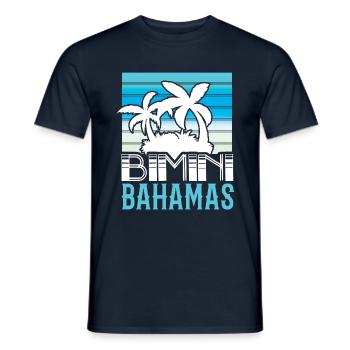 Retro Beach Bahamas 2022 Tropical Hello Summer - Männer T-Shirt - Navy - Vorne - AI Model Male 178 light (178cm)