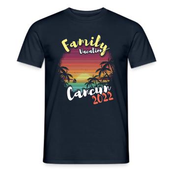 Retro Family Vacation 2022 Tropical Hello Summer - Männer T-Shirt - Navy - Vorne - AI Model Male 178 light (178cm)