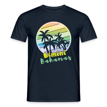 Vintage Beach Bahamas 2022 Tropical Hello Summer - Männer T-Shirt - Navy - Vorne - AI Model Male 178 light (178cm)