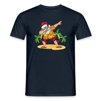 Island Beach Christmas Dabbing Santa Summer 2022 - Men's T-Shirt - navy - Front - AI Model Male 178 light (178cm)