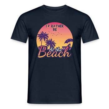 Vintage Rather Be At Beach 2022 Tropical Summer - Männer T-Shirt - Navy - Vorne - AI Model Male 178 light (178cm)