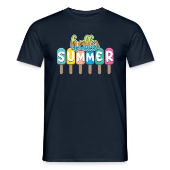 Beach 2022 Tropical Cream Ice Hello Summer - Männer T-Shirt - Navy - Vorne - AI Model Male 178 light (178cm)