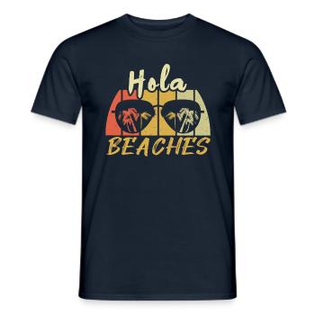 Retro Hello Beach 2022 Tropical Hello Summer - Männer T-Shirt - Navy - Vorne - AI Model Male 178 light (178cm)